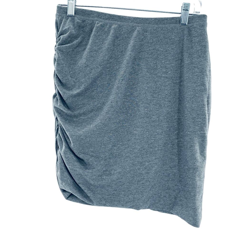 GAP Women's Skirt M Heather Gray Knit Shirred Side Pull On Casual Mini Skirt
